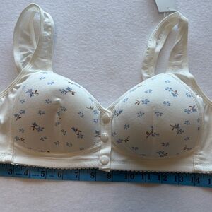 Floral Print White Bra